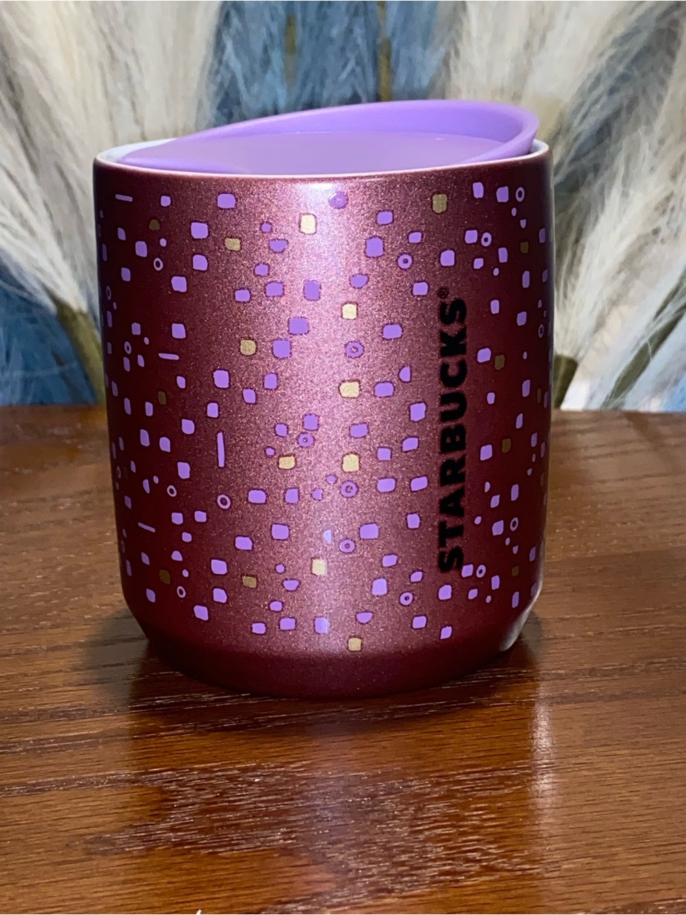 Starbucks Metallic Plum and Lavender Ceramic Tumbler with Gold Accents